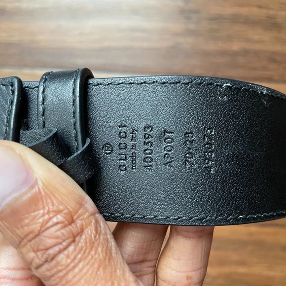 GUCCI Calfskin Double G Belt 70 28 Black